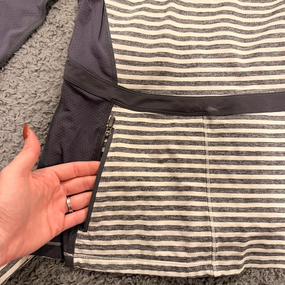 lululemon athletica Gray Striped Long Sleeve Top - Picture 2 of 6